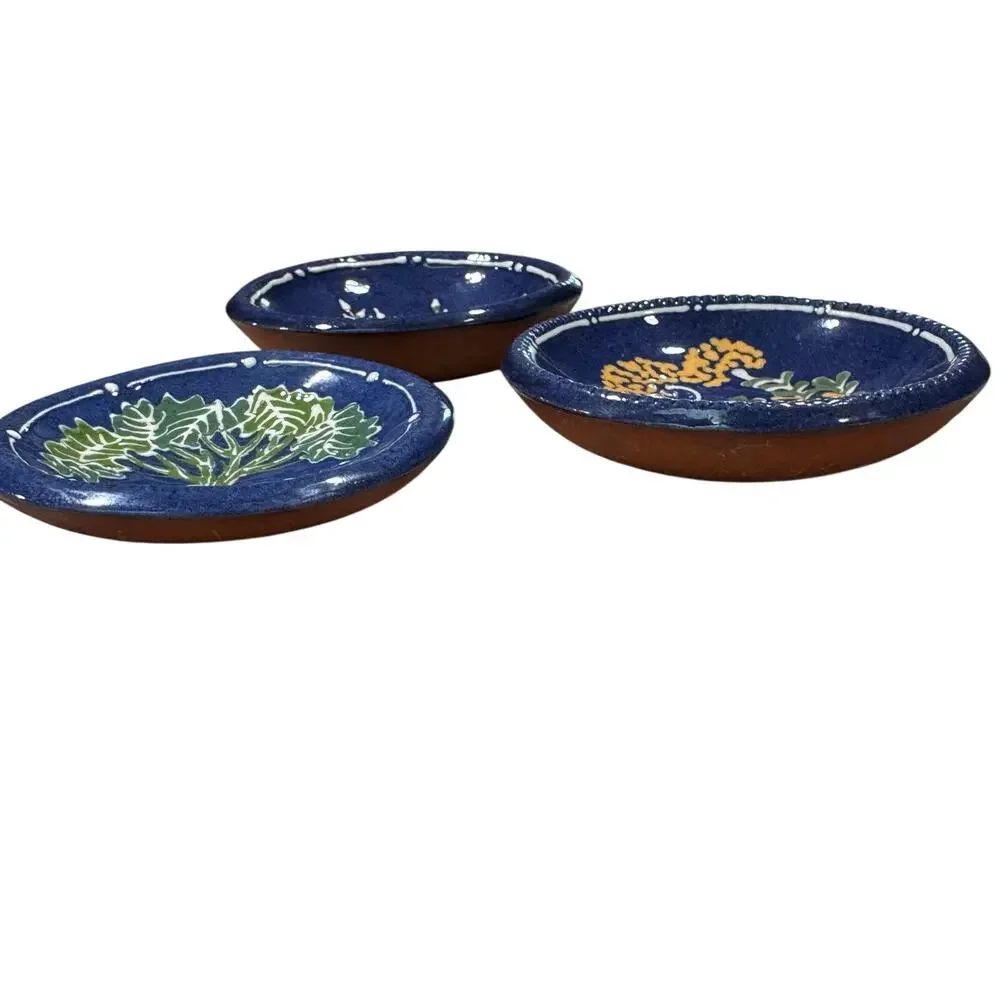 Vintage Earthen Vessel Cincinnati Herb Plates Dill Basil Parsley Set of 3